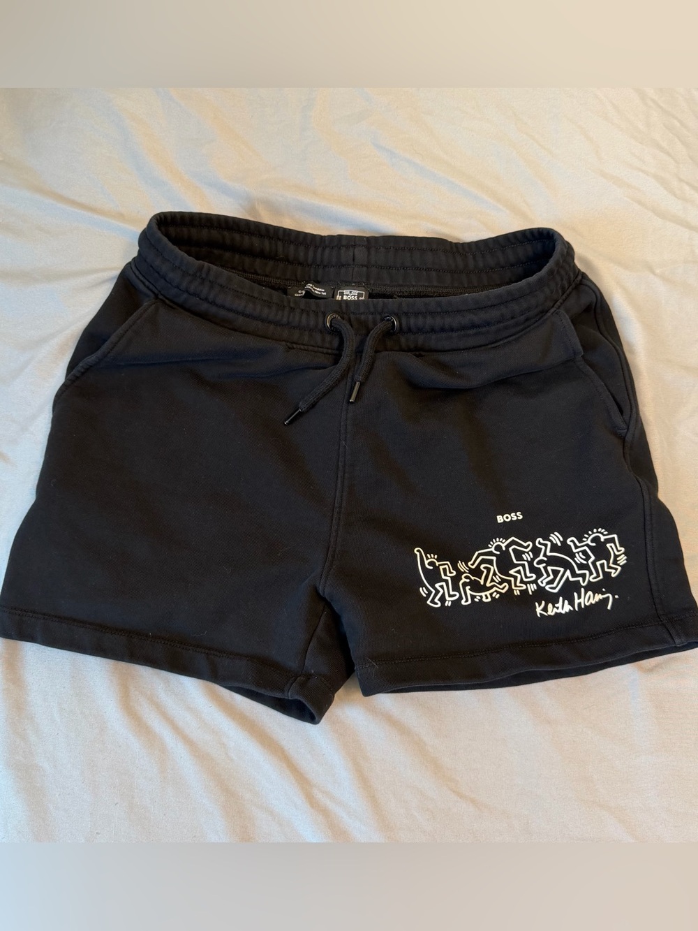 BOSS x Keith Haring Black Cotton Drawstring Shorts Unisex S SOLD OUT Collector